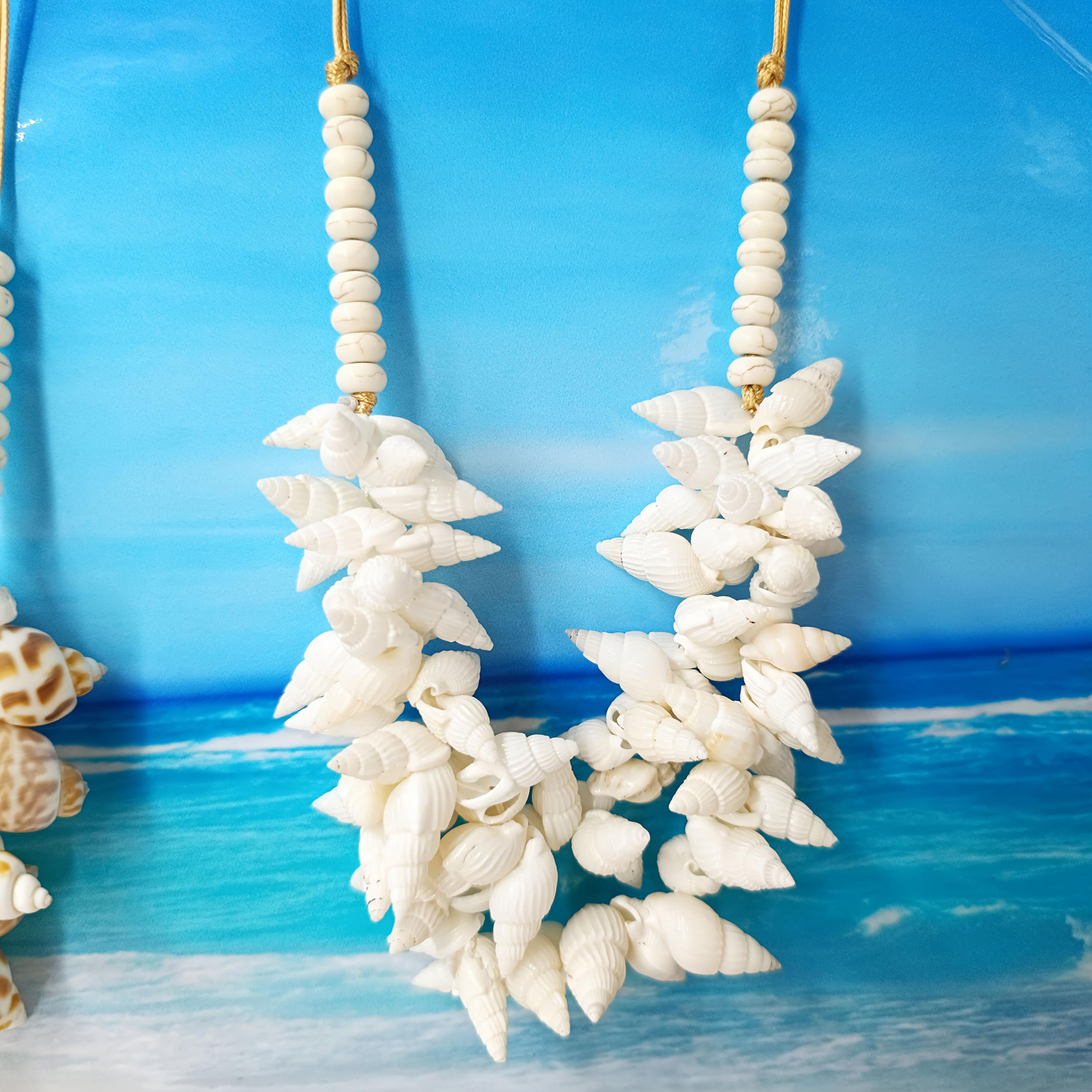 Natural Shell Necklace with Adjustable Cord for Beach Jewelry